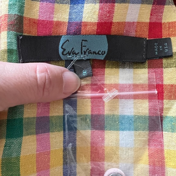 NWT Eva Franco Anthropologie Multicolor Plaid Top 8 - Picture 12 of 12